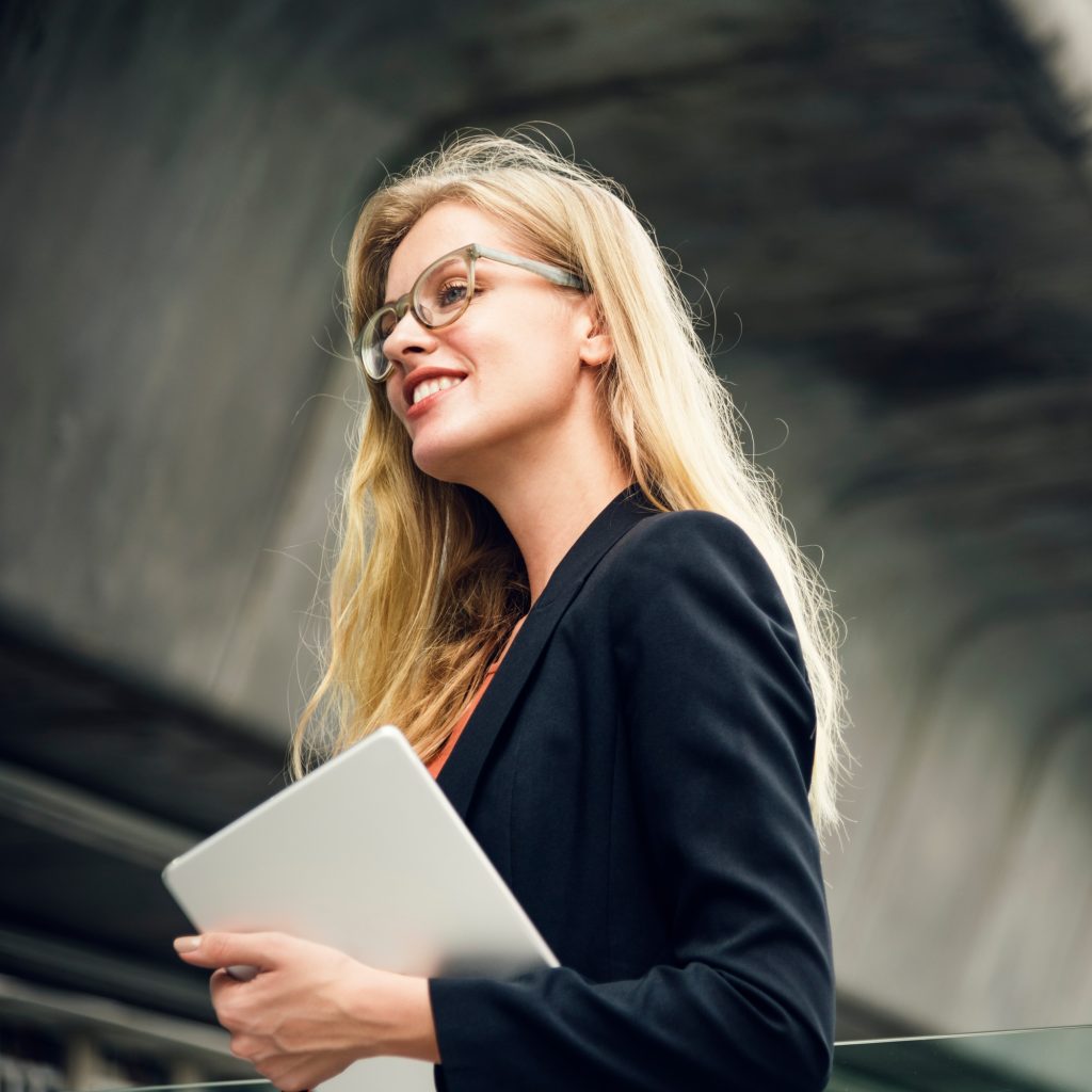 Businesswoman Vision Strategy the Way Forward Concept