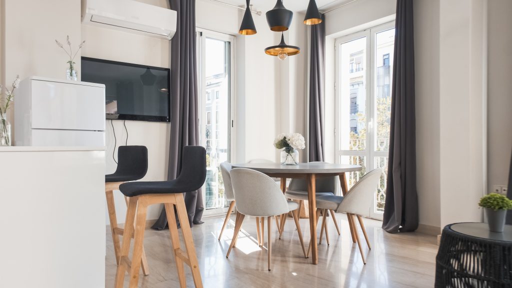 Inside view of a modern apartment. Modern architect and interior design concept.