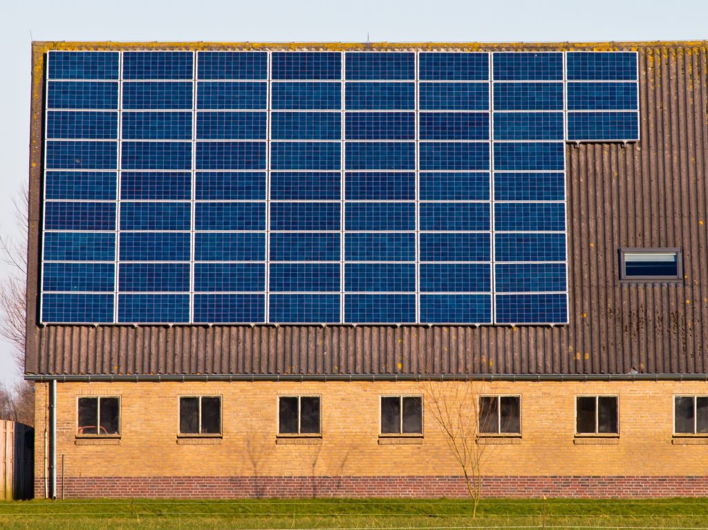 Solar panels on a roof