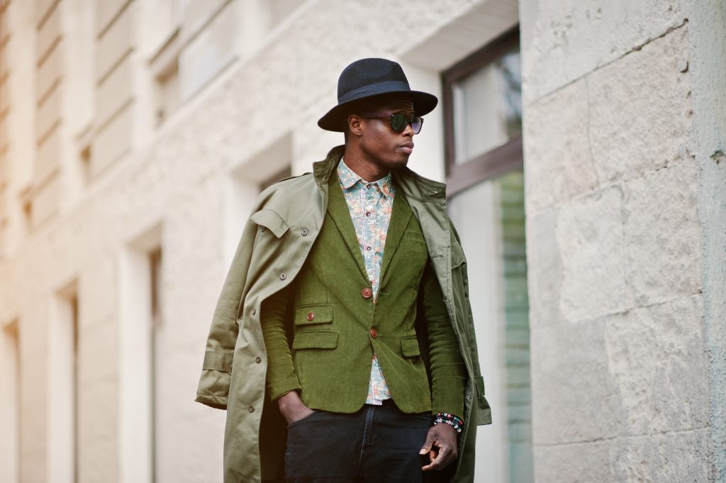 Fashion portrait of black african american man