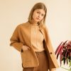 Fashion shooting in studio. Professional model. New autumn fashion trend collection.